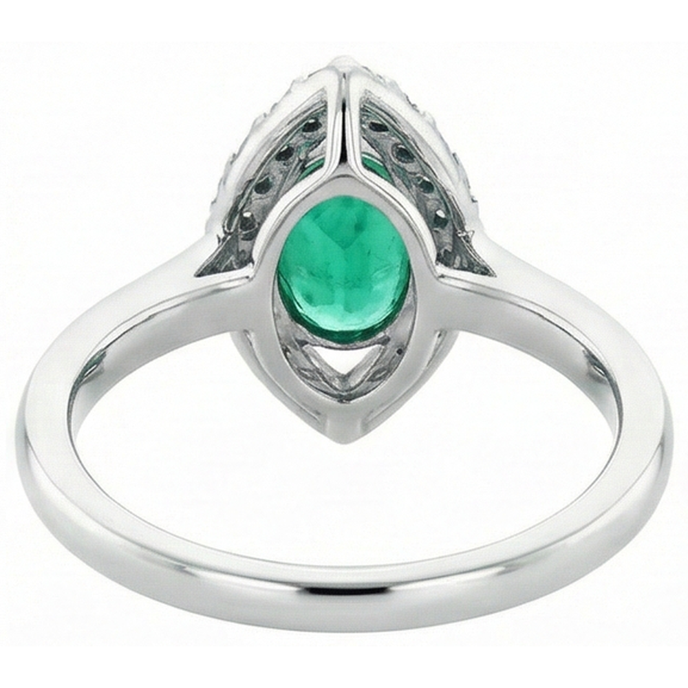 echter oval smaragd 3.75Karat ring mit Diamantbesatz