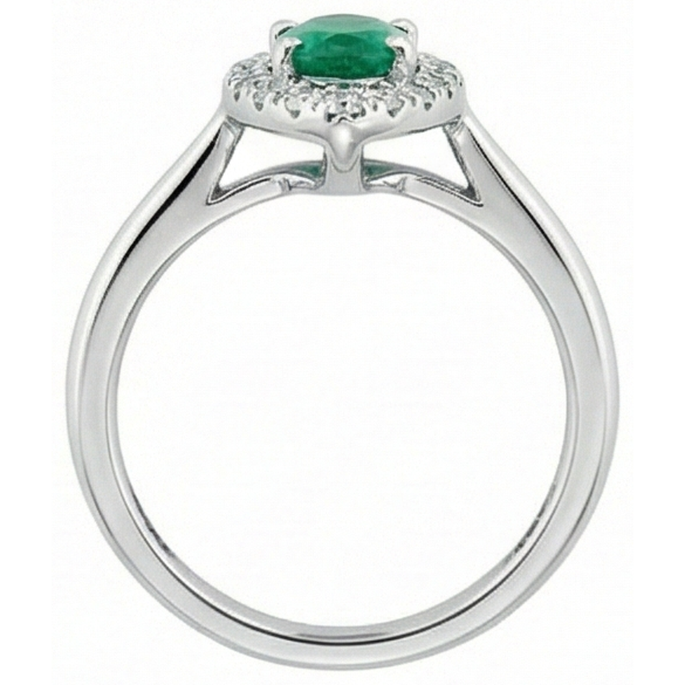 echter oval smaragd 3.75Karat ring Profilansicht