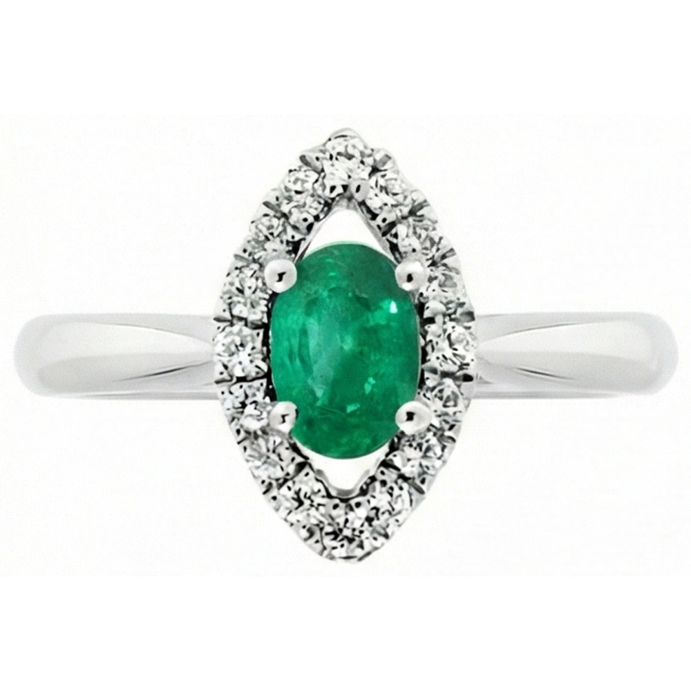 echter oval smaragd 3.75Karat ring Seitenansicht