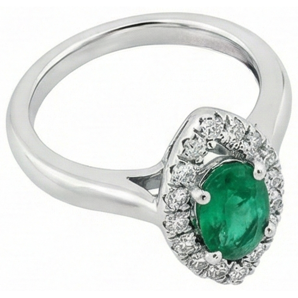 echter oval smaragd 3.75Karat ring Draufsicht
