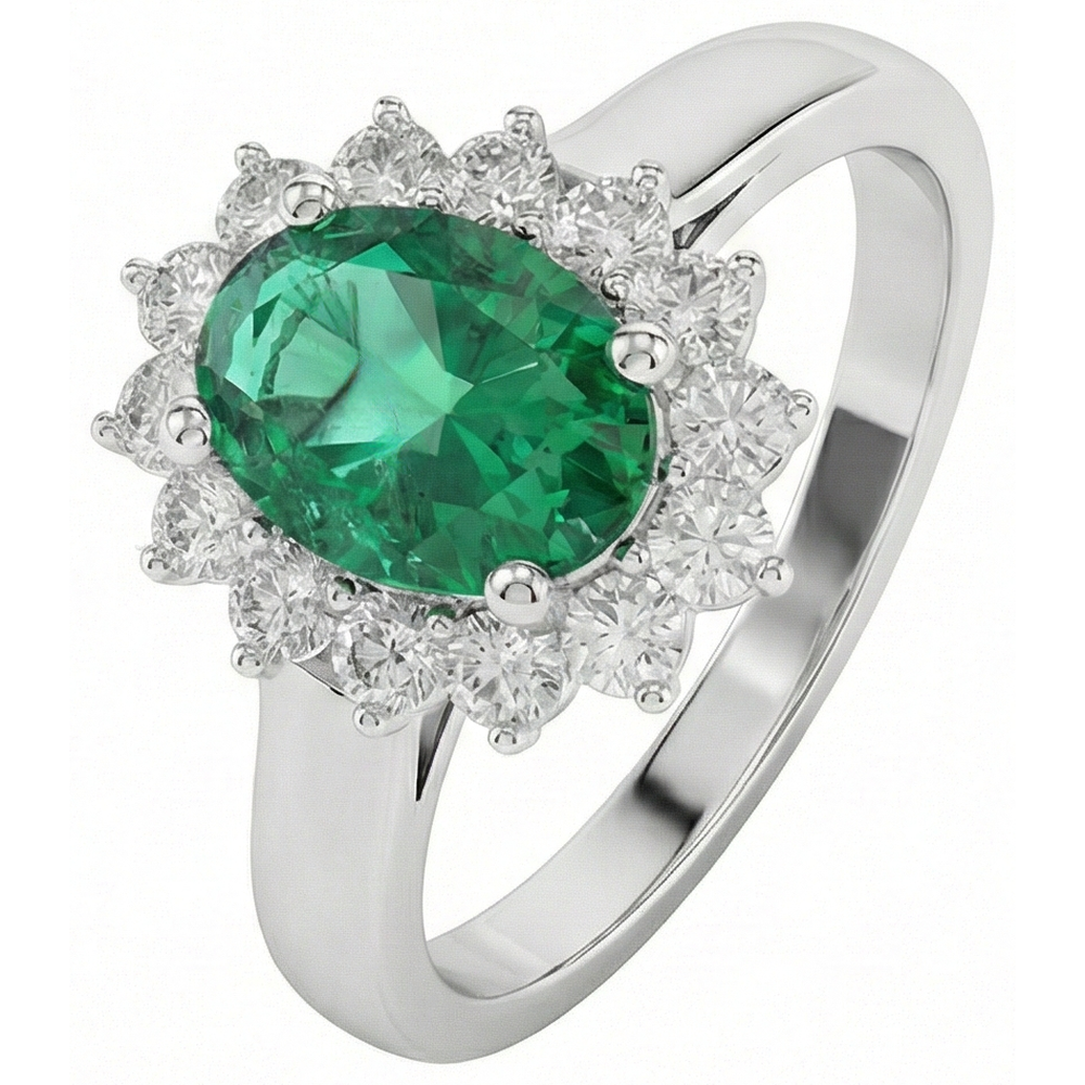 echter oval smaragd 3.50Karat ring Detailansicht