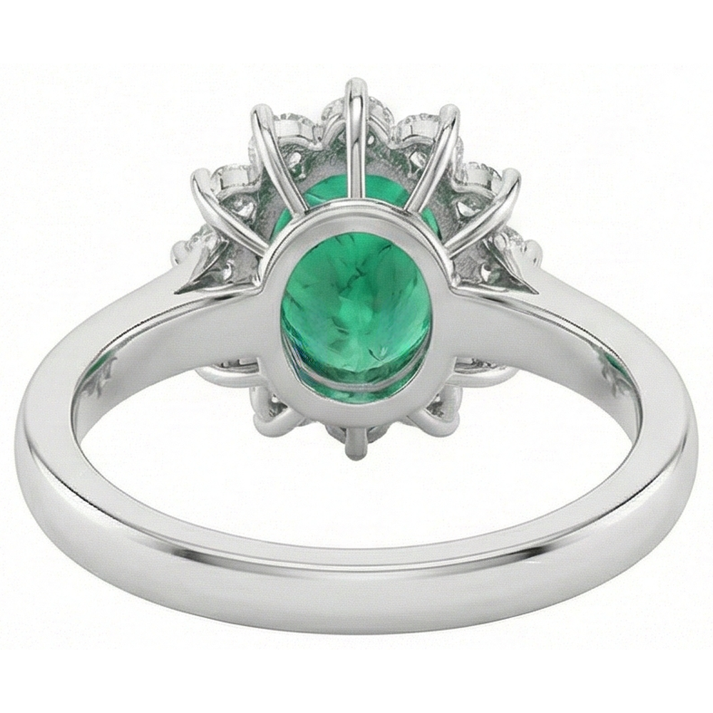 echter oval smaragd 3.50Karat ring auf Weiß