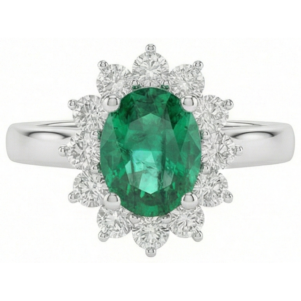 echter oval smaragd 3.50Karat ring Seitenansicht