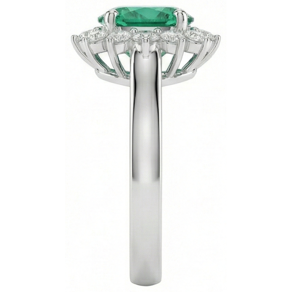 echter oval smaragd 3.50Karat ring Draufsicht