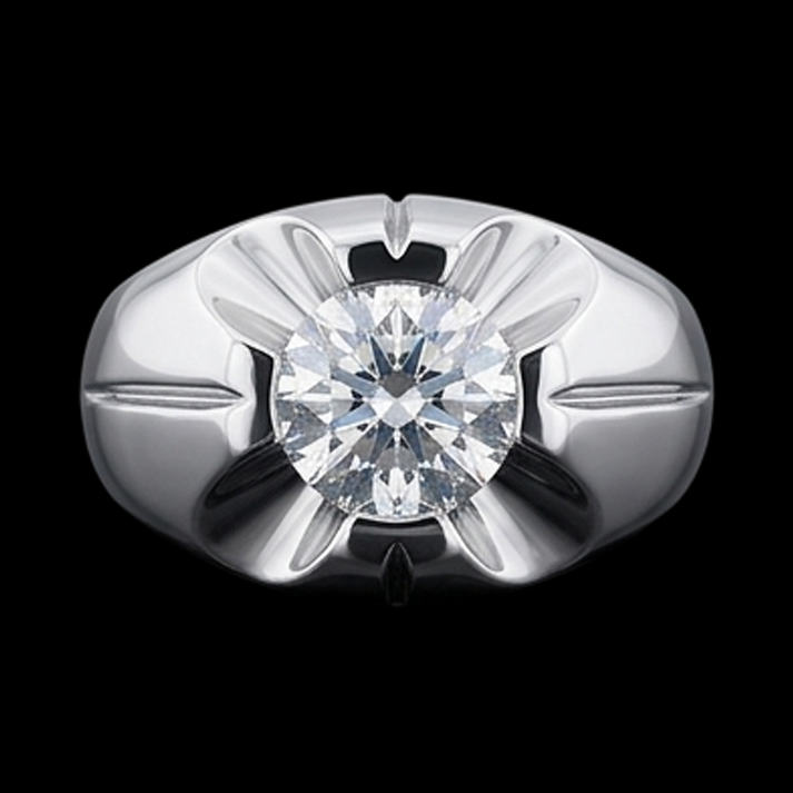 Gypsy 2,50 Karat runder Diamant-Solitärring Weißgold 14K