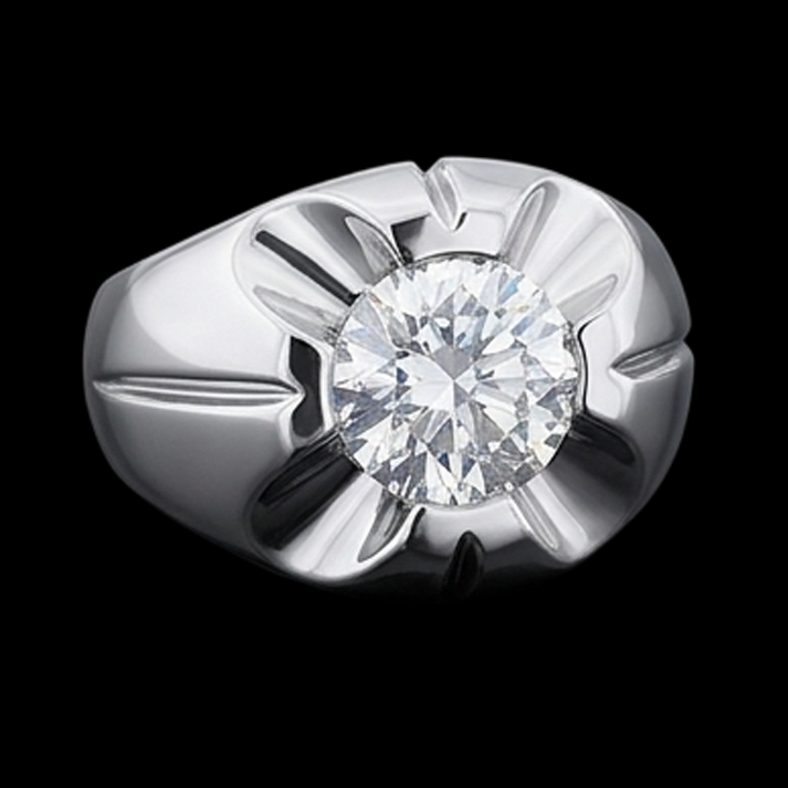 Gypsy 2,50 Karat runder Diamant-Solitärring Weißgold 14K