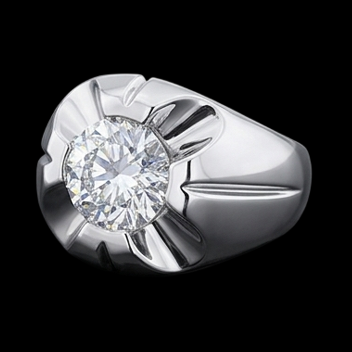 Gypsy 2,50 Karat runder Diamant-Solitärring Weißgold 14K