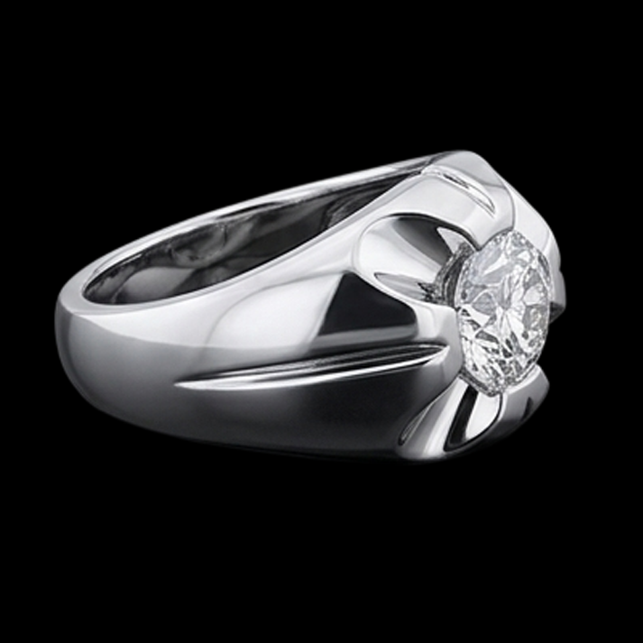 Gypsy 2,50 Karat runder Diamant-Solitärring Weißgold 14K