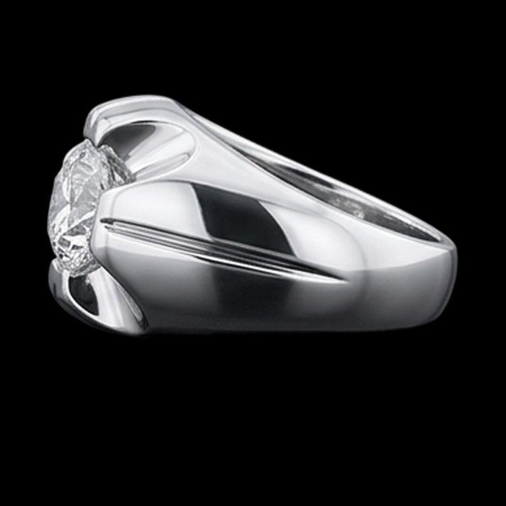 Gypsy 2,50 Karat runder Diamant-Solitärring Weißgold 14K