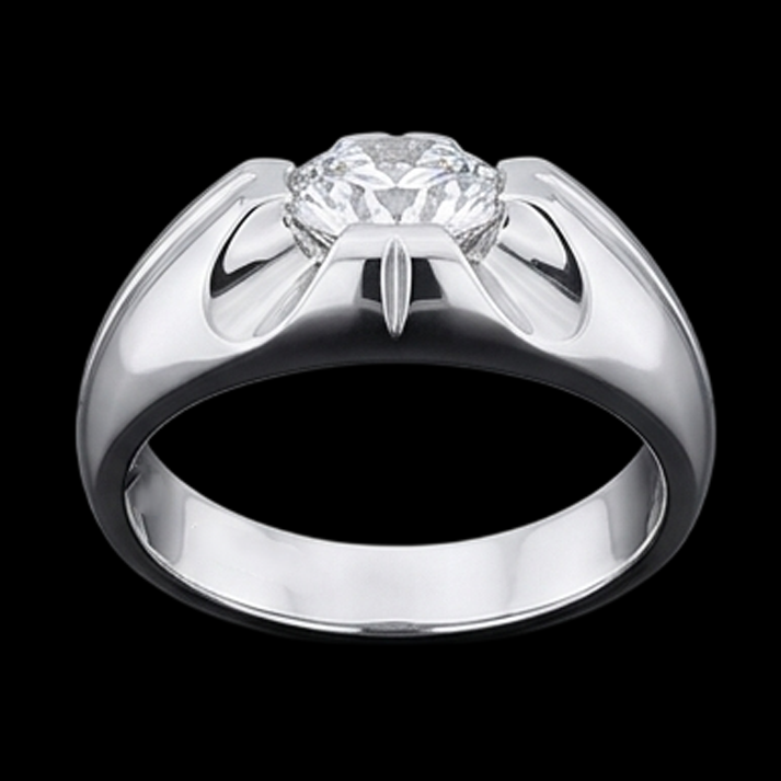 Gypsy 2,50 Karat runder Diamant-Solitärring Weißgold 14K