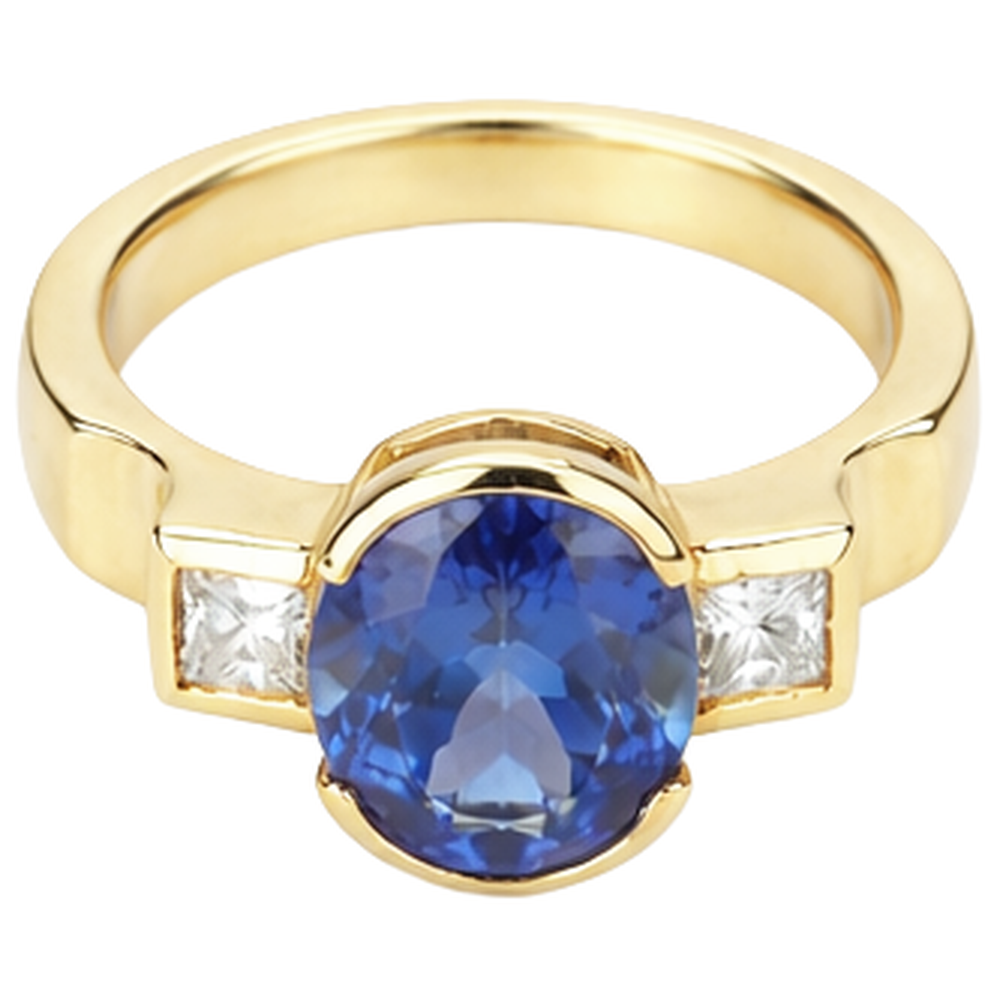 echter oval tansanit 2.10Karat ring Detailansicht