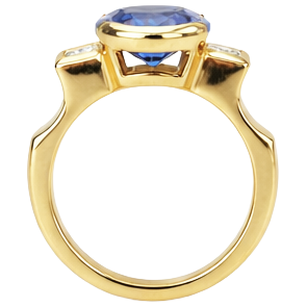 echter oval tansanit 2.10Karat ring Profilansicht