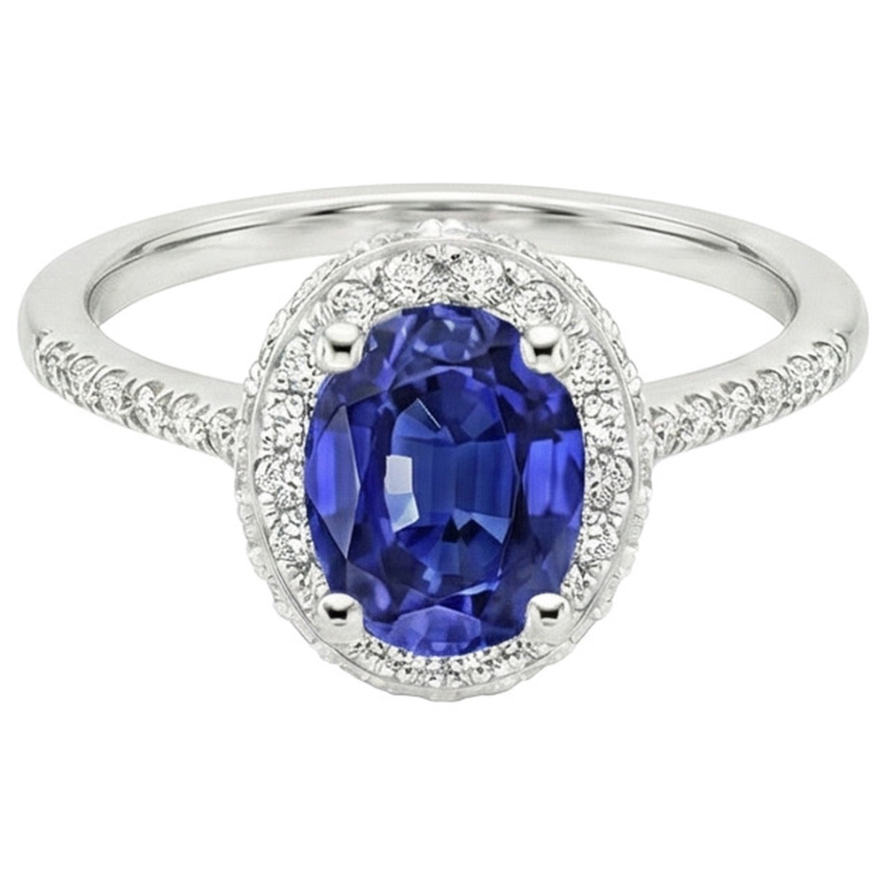 echter oval diamant 3.75Karat ring Detailansicht