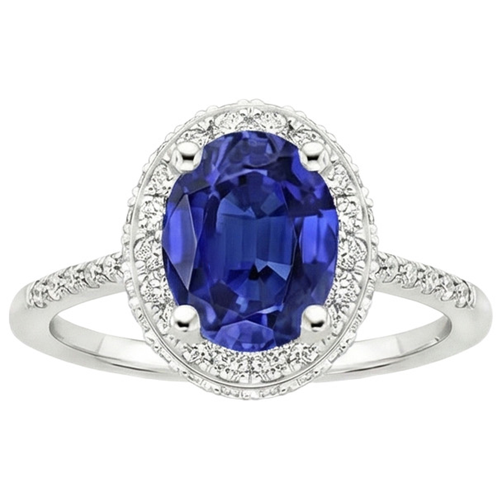 echter oval diamant 3.75Karat ring Draufsicht