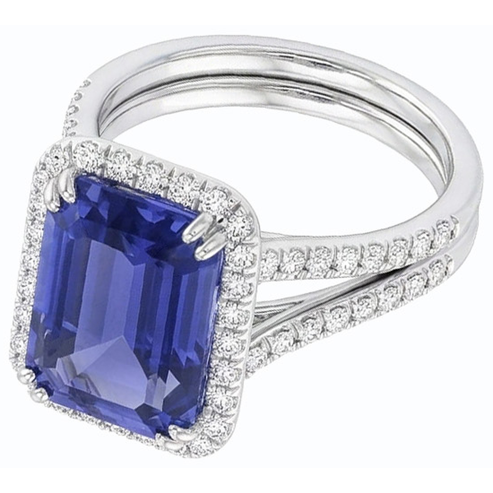 echter round diamant 4.50Karat memoire-ring Draufsicht