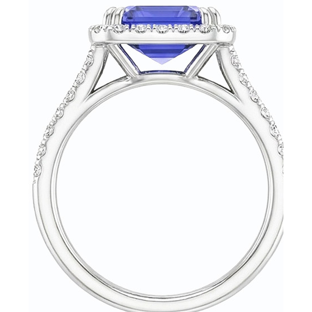 echter round diamant 4.50Karat memoire-ring Profilansicht