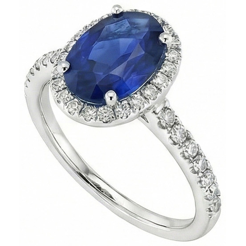 echter oval diamant 2.25Karat ring Vorderansicht