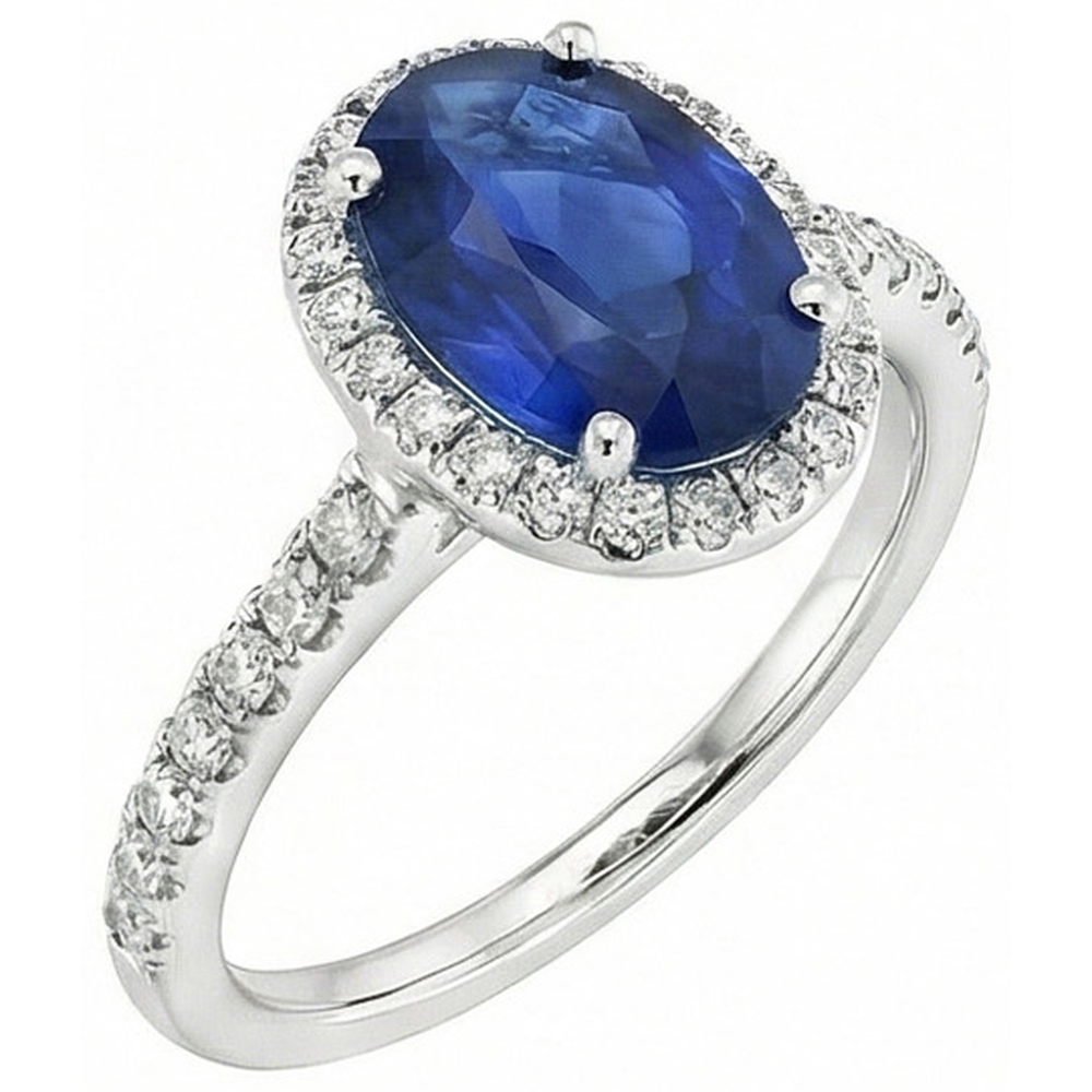 echter oval diamant 2.25Karat ring Detailansicht