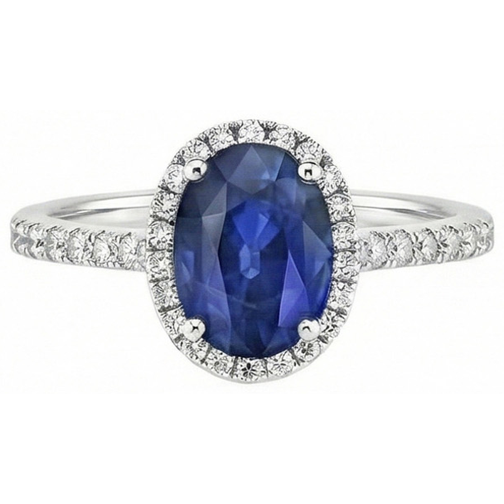 echter oval diamant 2.25Karat ring Seitenansicht