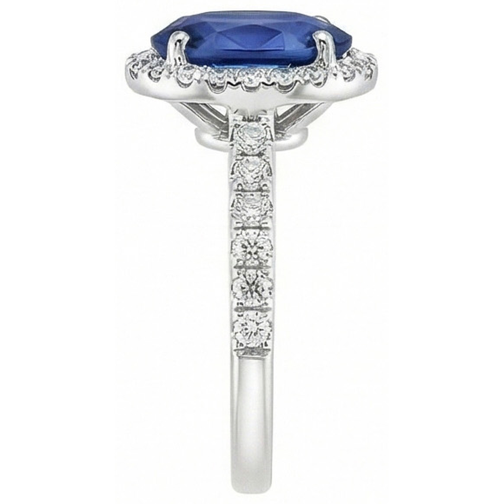 echter oval diamant 2.25Karat ring Profilansicht