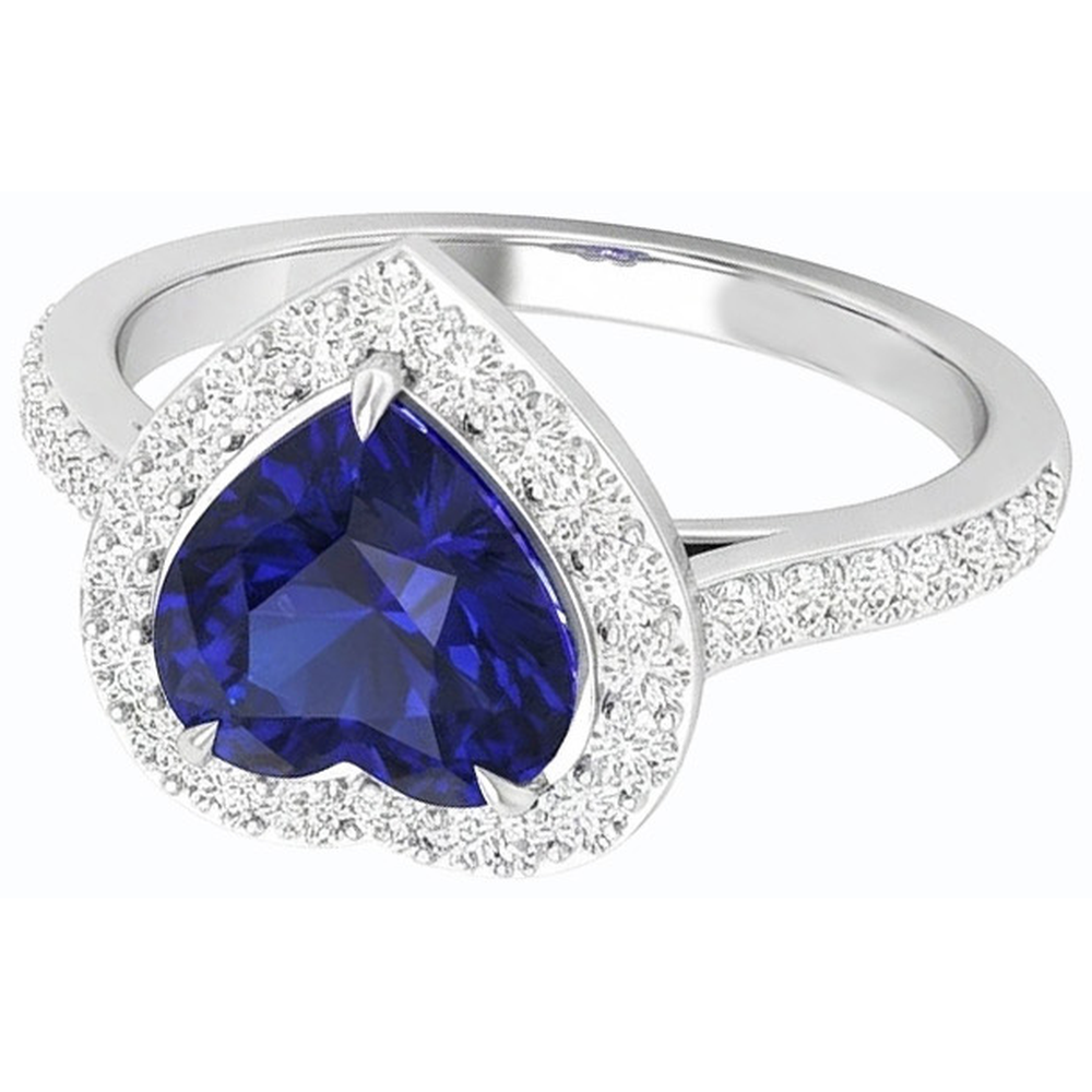 echter heart saphir 2.50Karat ring Draufsicht
