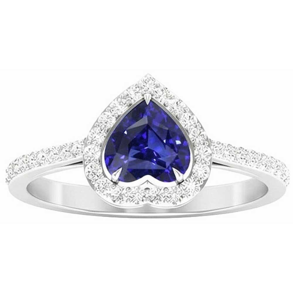 echter heart saphir 2.50Karat ring Seitenansicht