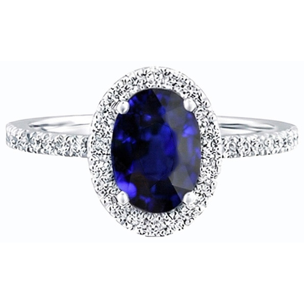 echter oval diamant 3.50Karat ring Profilansicht