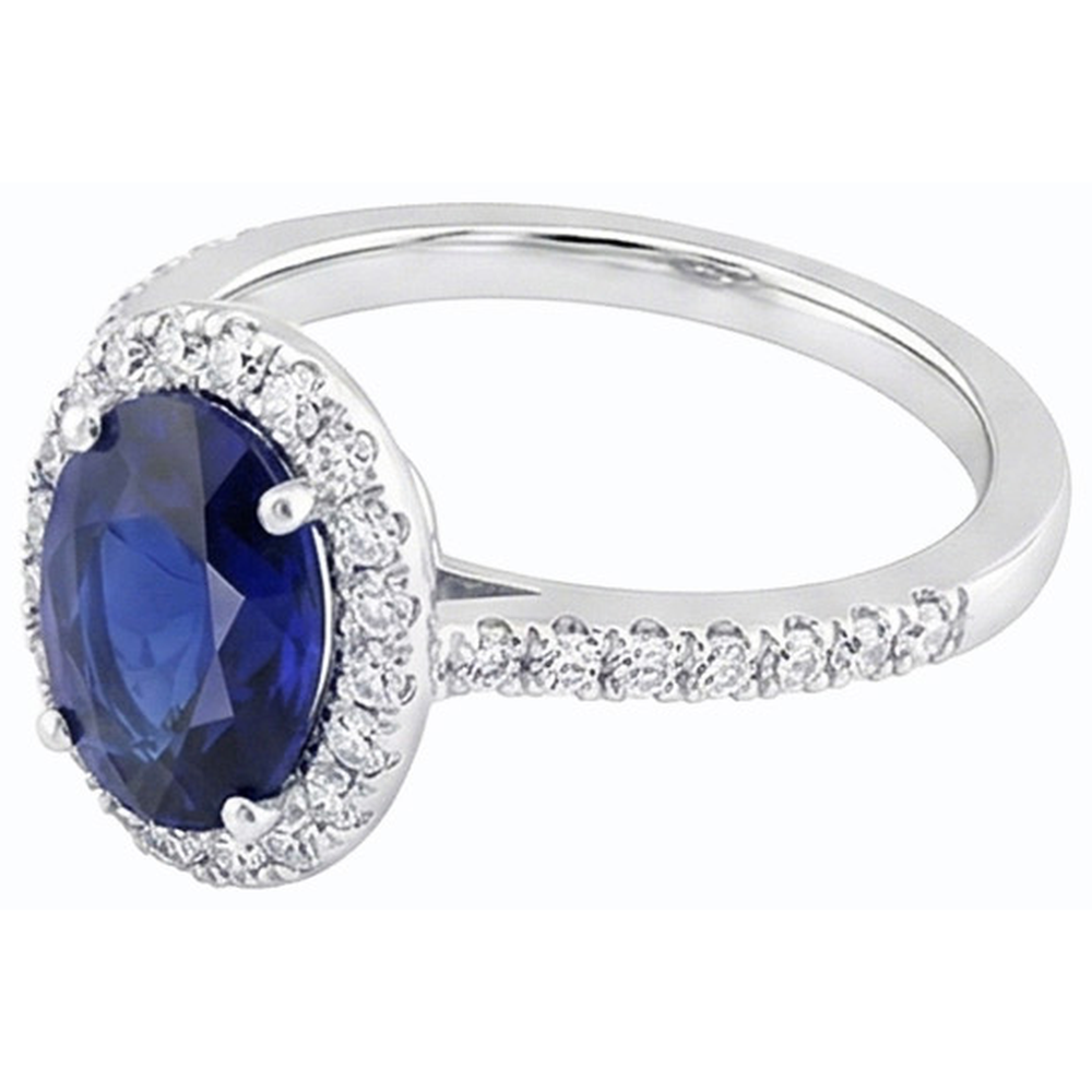 echter oval diamant 3.50Karat ring auf Weiß
