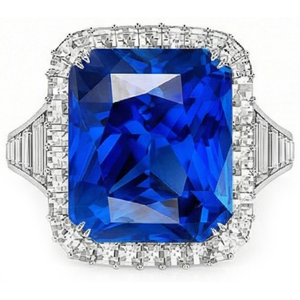 echter radiant diamant 5Karat ring Seitenansicht