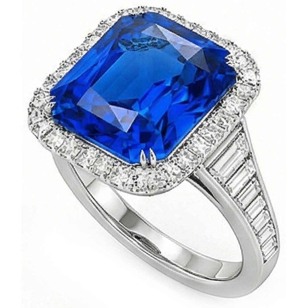 echter radiant diamant 5Karat ring Detailansicht