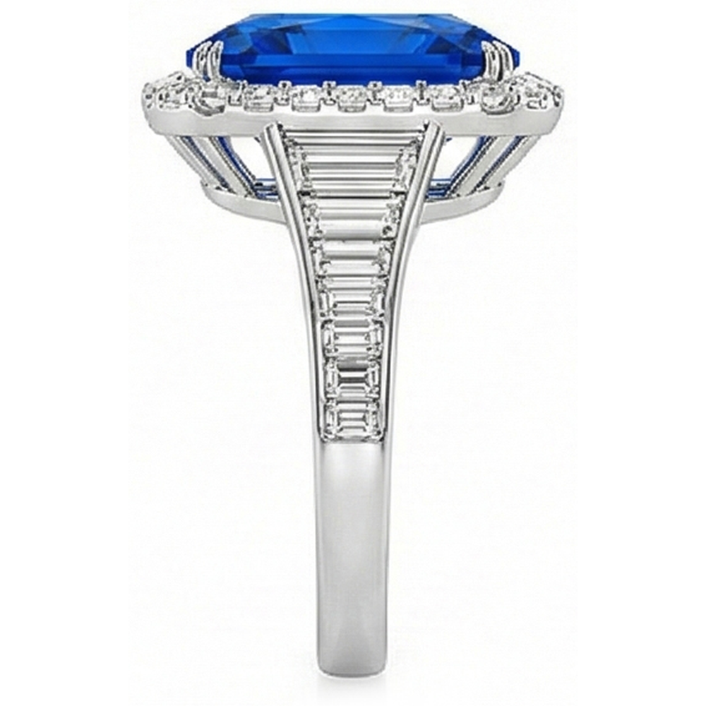 echter radiant diamant 5Karat ring Draufsicht