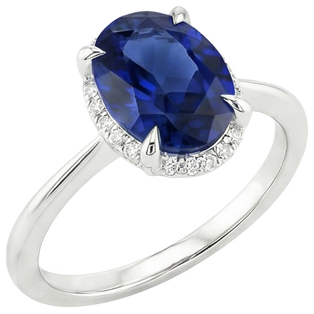 echter oval diamant 3.50Karat ring Seitenansicht