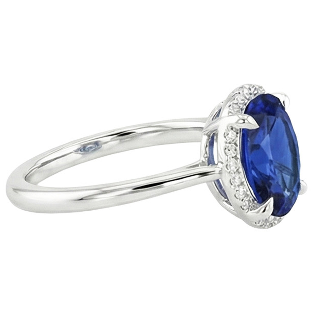echter oval diamant 3.50Karat ring Profilansicht