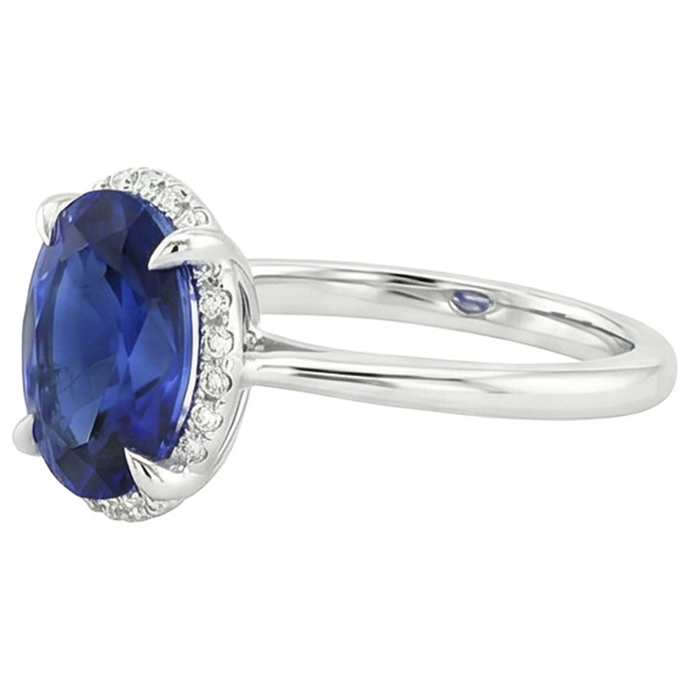 echter oval diamant 3.50Karat ring auf Weiß