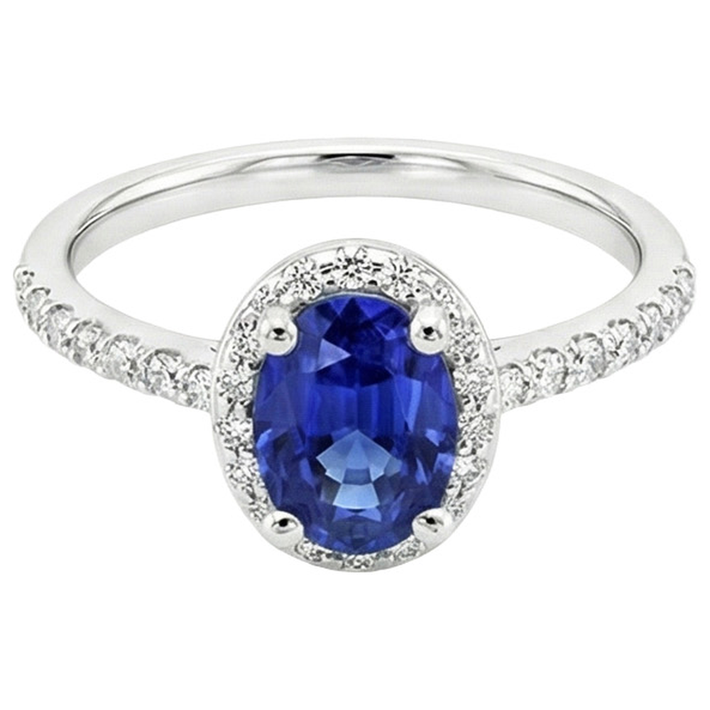 echter oval diamant 3.25Karat ring Draufsicht
