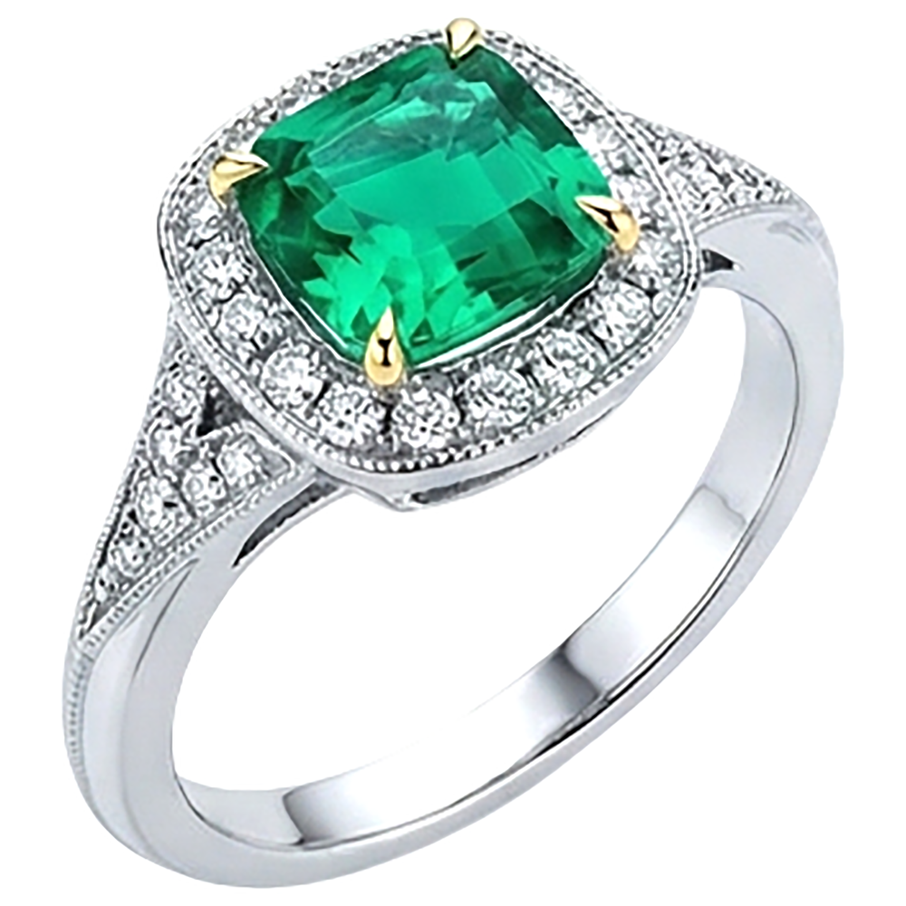 Schimmernder Edelstein-Ring 2,50 Karat – Seitenansicht