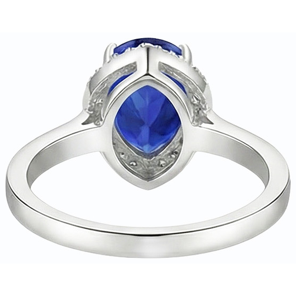 Halo Deep Blue Saphir Ring Weißgold & Natürlicher Diamant ( nicht im Labor gezüchtet )en 3,50 Karat