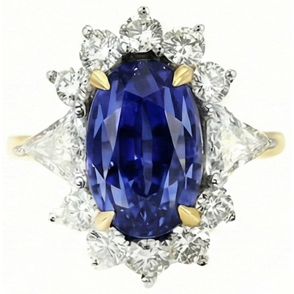echter oval diamant 4.25Karat ring Seitenansicht