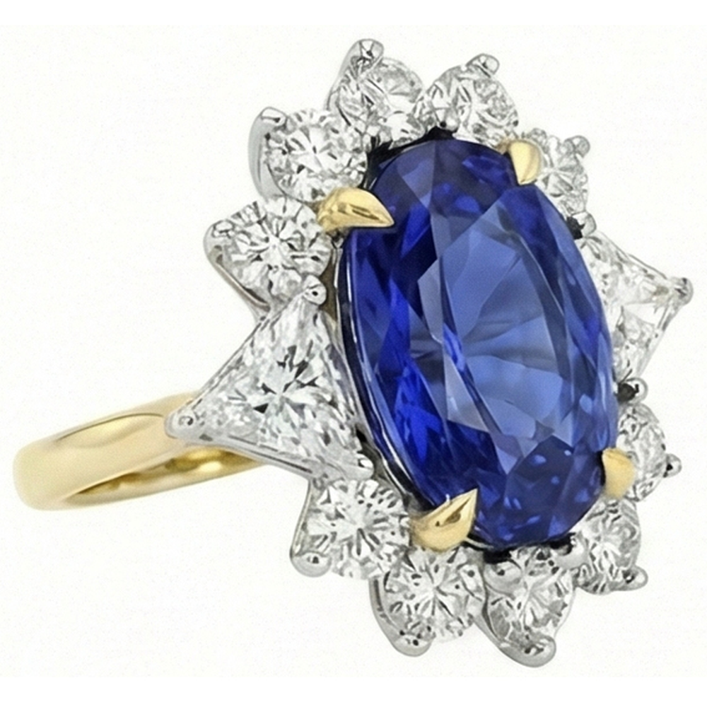 echter oval diamant 4.25Karat ring Detailansicht