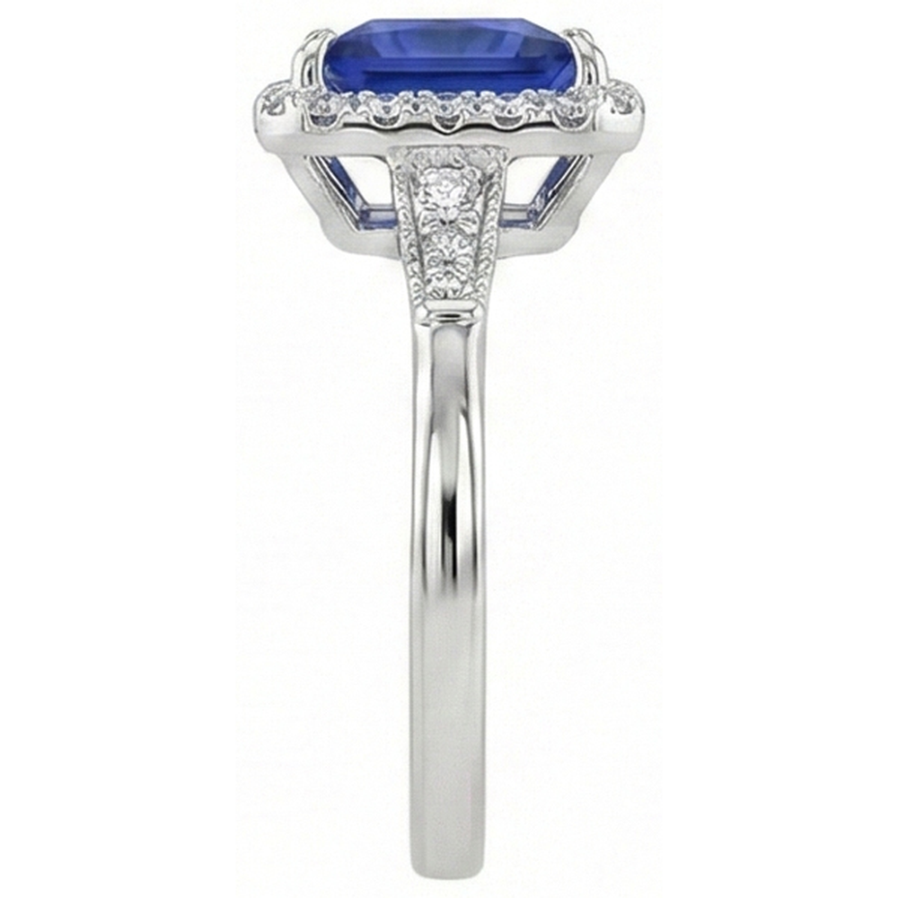 echter round diamant 6Karat ring Profilansicht