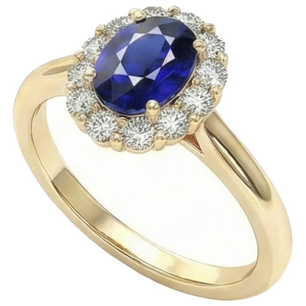 echter oval diamant 5.25Karat ring Detailansicht