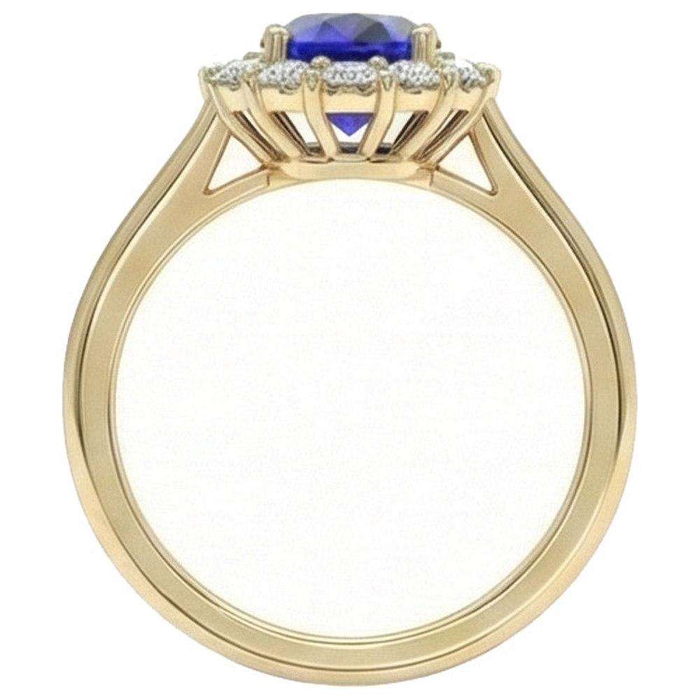 echter oval diamant 5.25Karat ring Profilansicht