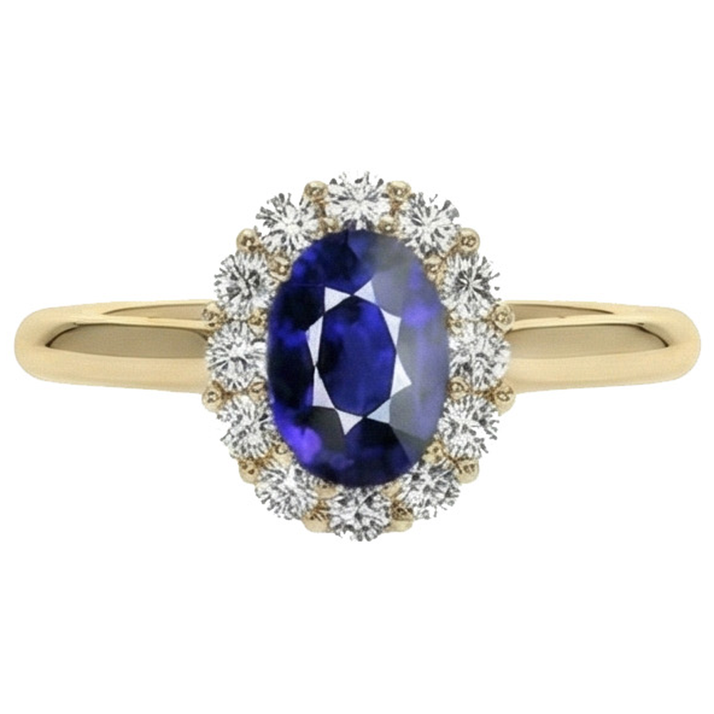 echter oval diamant 5.25Karat ring Seitenansicht