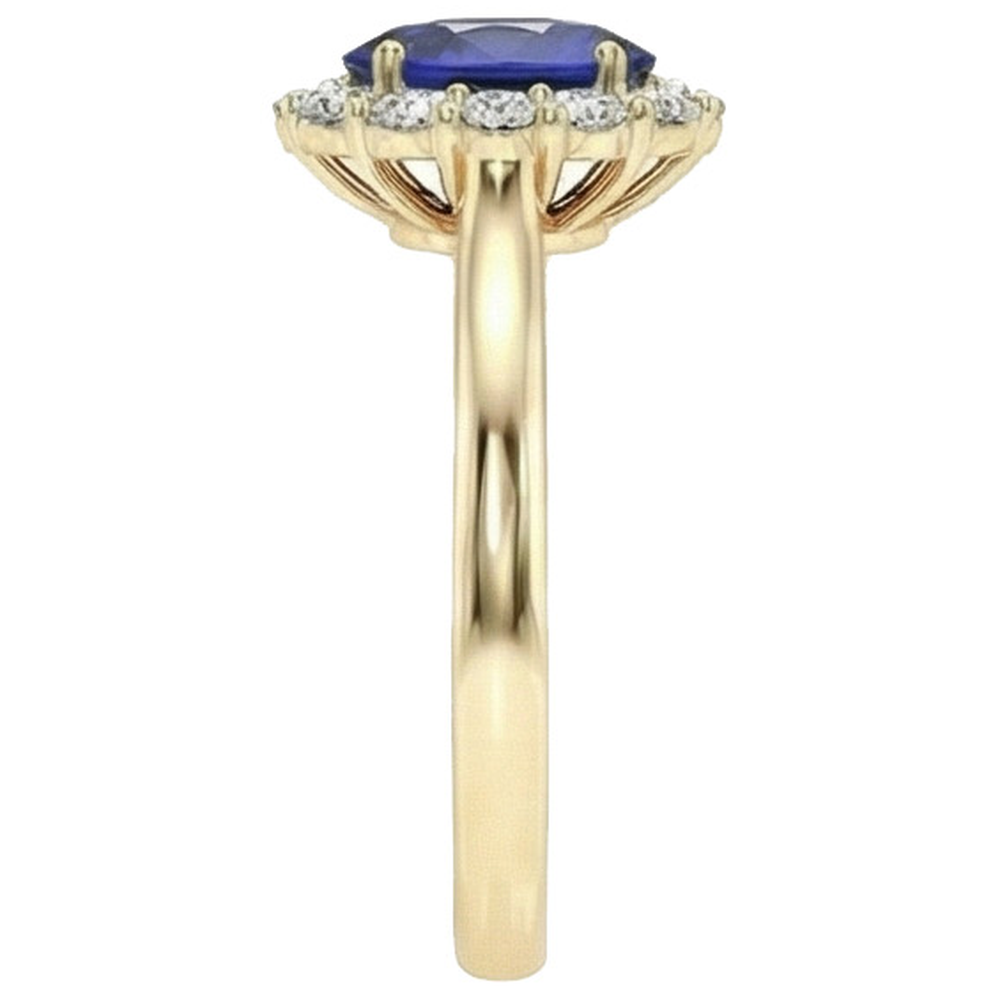 echter oval diamant 5.25Karat ring Draufsicht