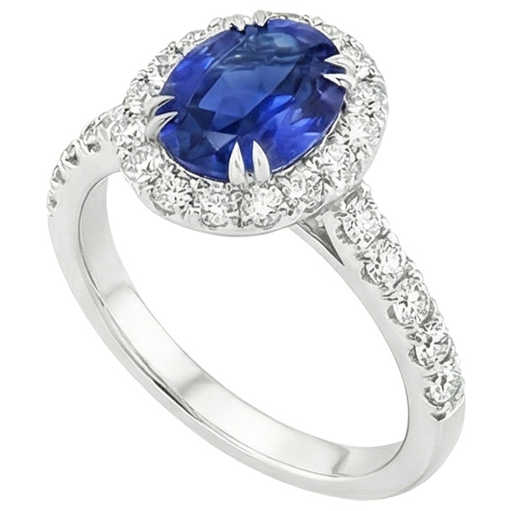 echter oval diamant 6.50Karat ring Seitenansicht