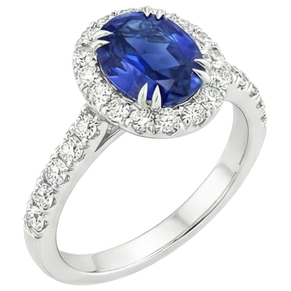 echter oval diamant 6.50Karat ring Draufsicht