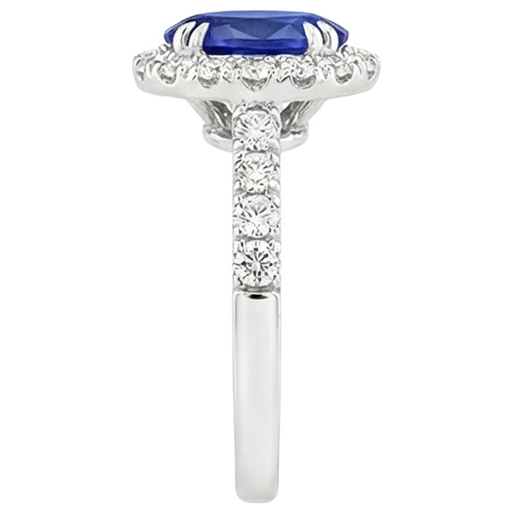 echter oval diamant 6.50Karat ring Profilansicht