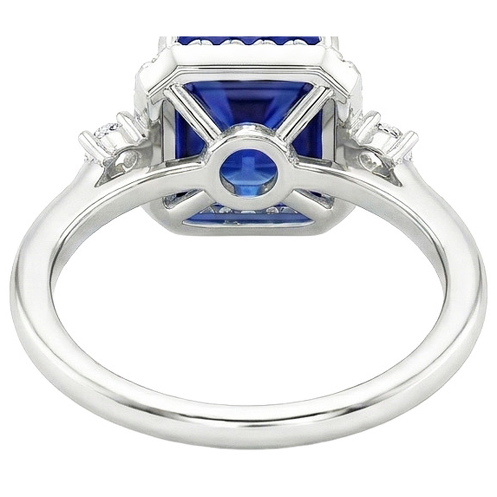 echter princess saphir 6Karat ring Seitenansicht