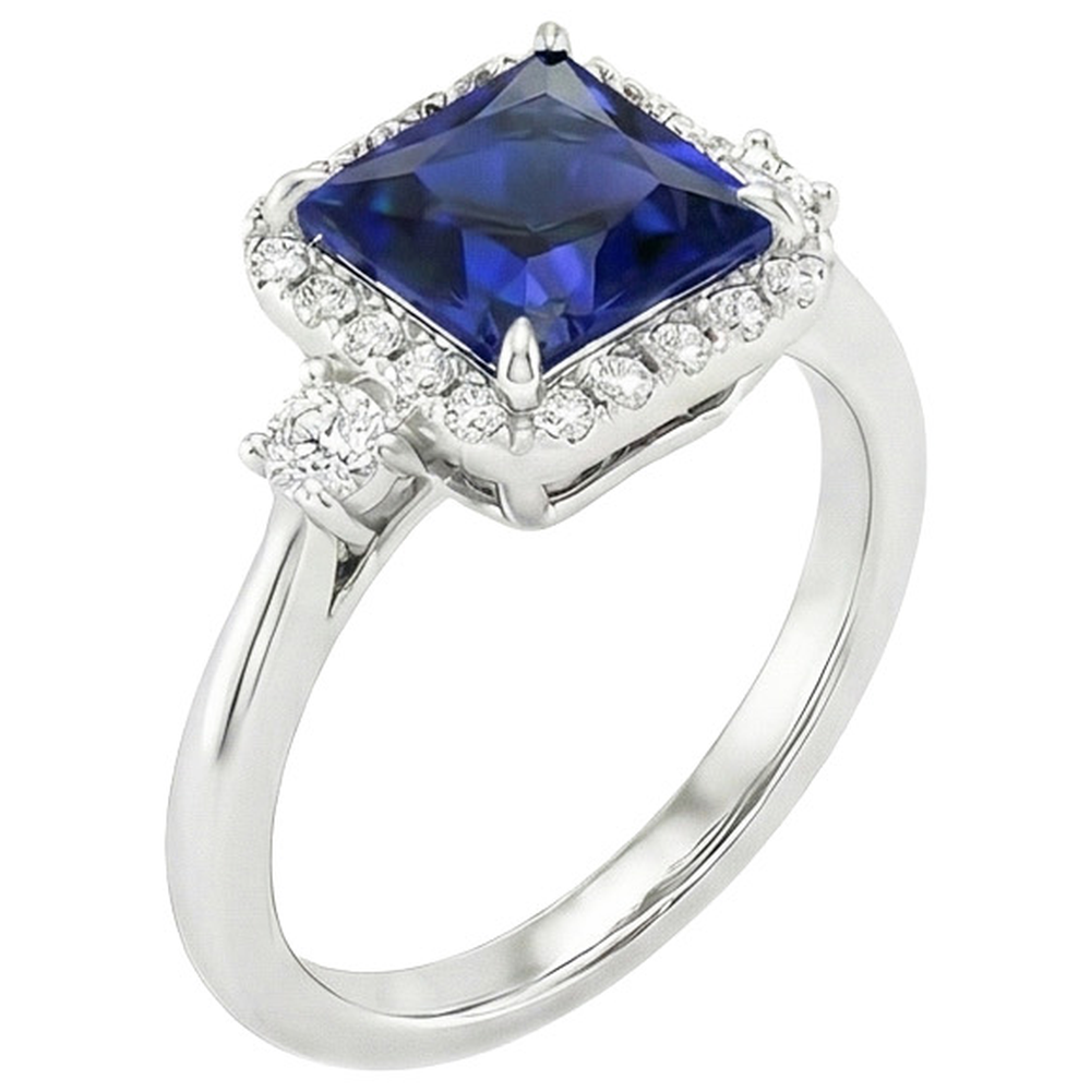 echter princess saphir 6Karat ring Detailansicht
