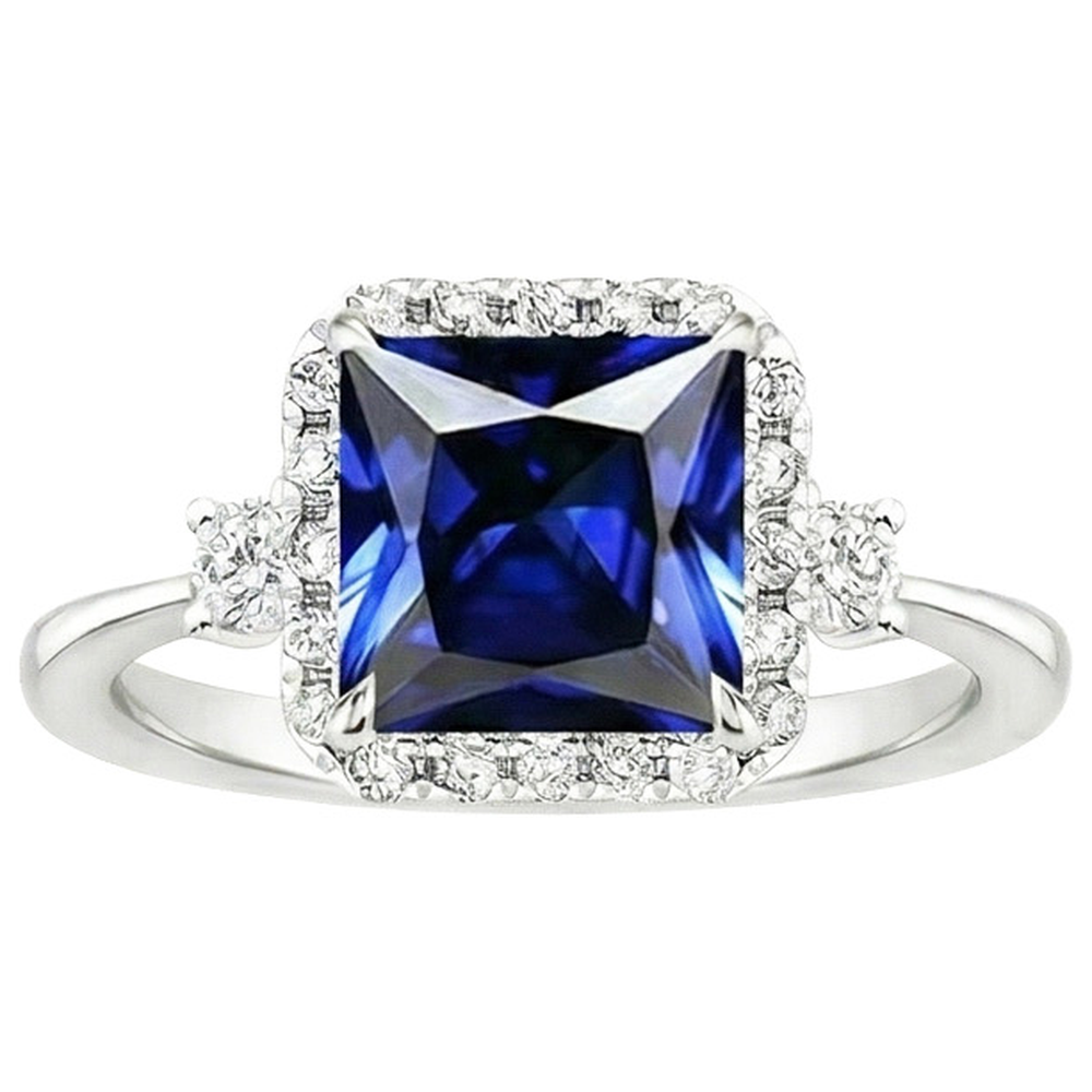 echter princess saphir 6Karat ring Profilansicht